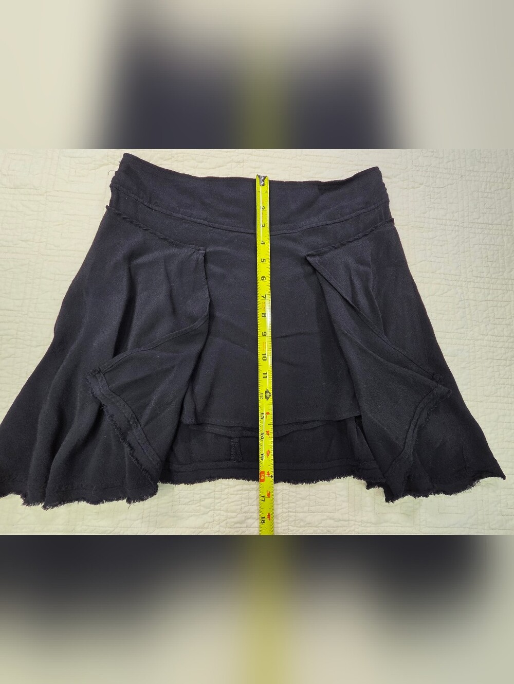 Free People New York Asymmetric Mini Skirt Fringe Hem Boho Fairycore Size 6 - Picture 4 of 9